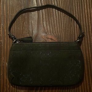 Coach Purse *Authentic* Black with pink interior 9 inch by 5 1/2